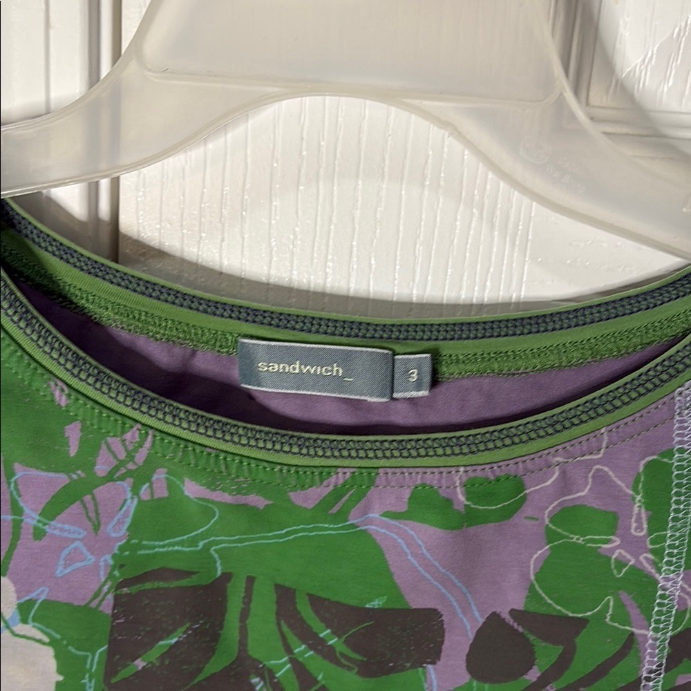 Vibrant Purple and Green Women's Blouse - Picture 5 of 6